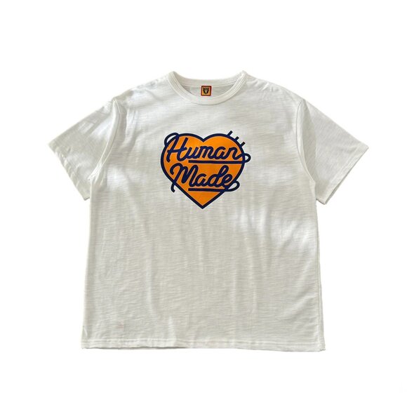 Heart Print White Short-Sleeved T-Shirt Human Made - Picture 1 of 6